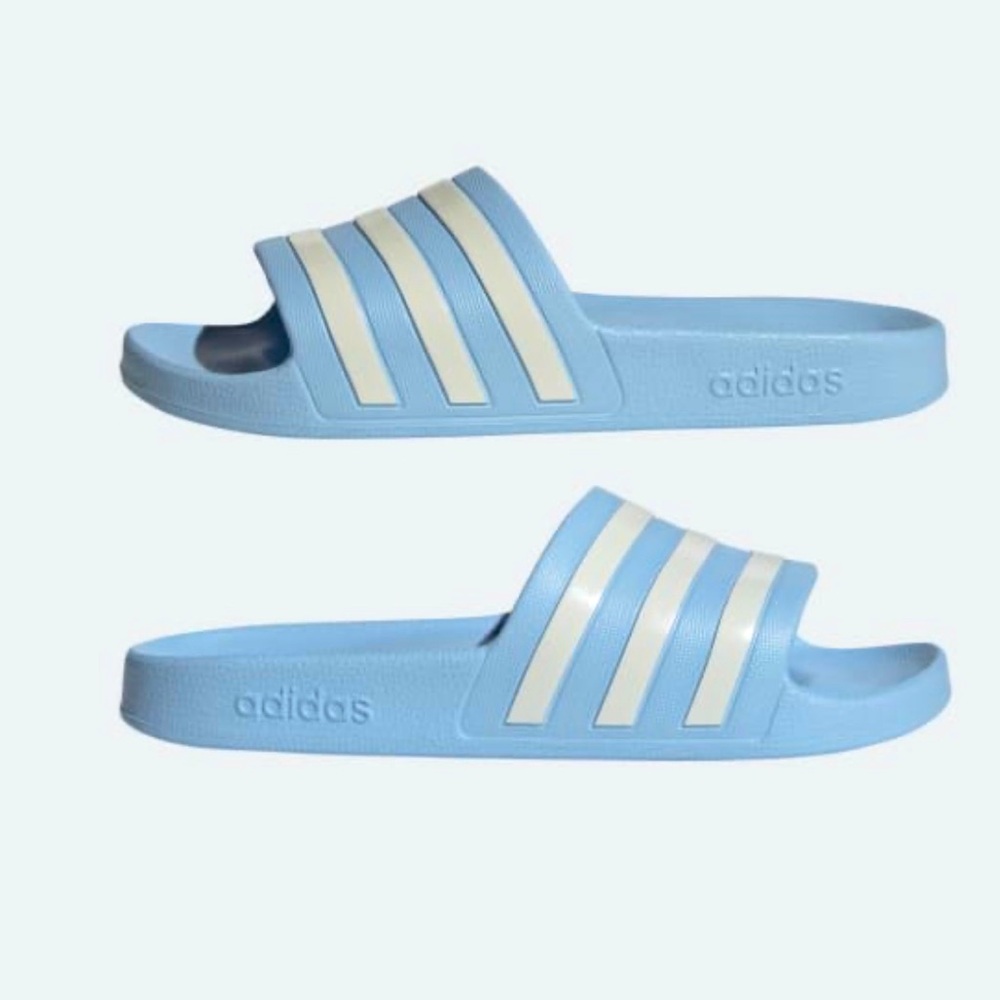 Adidas Light Blue Slides 10